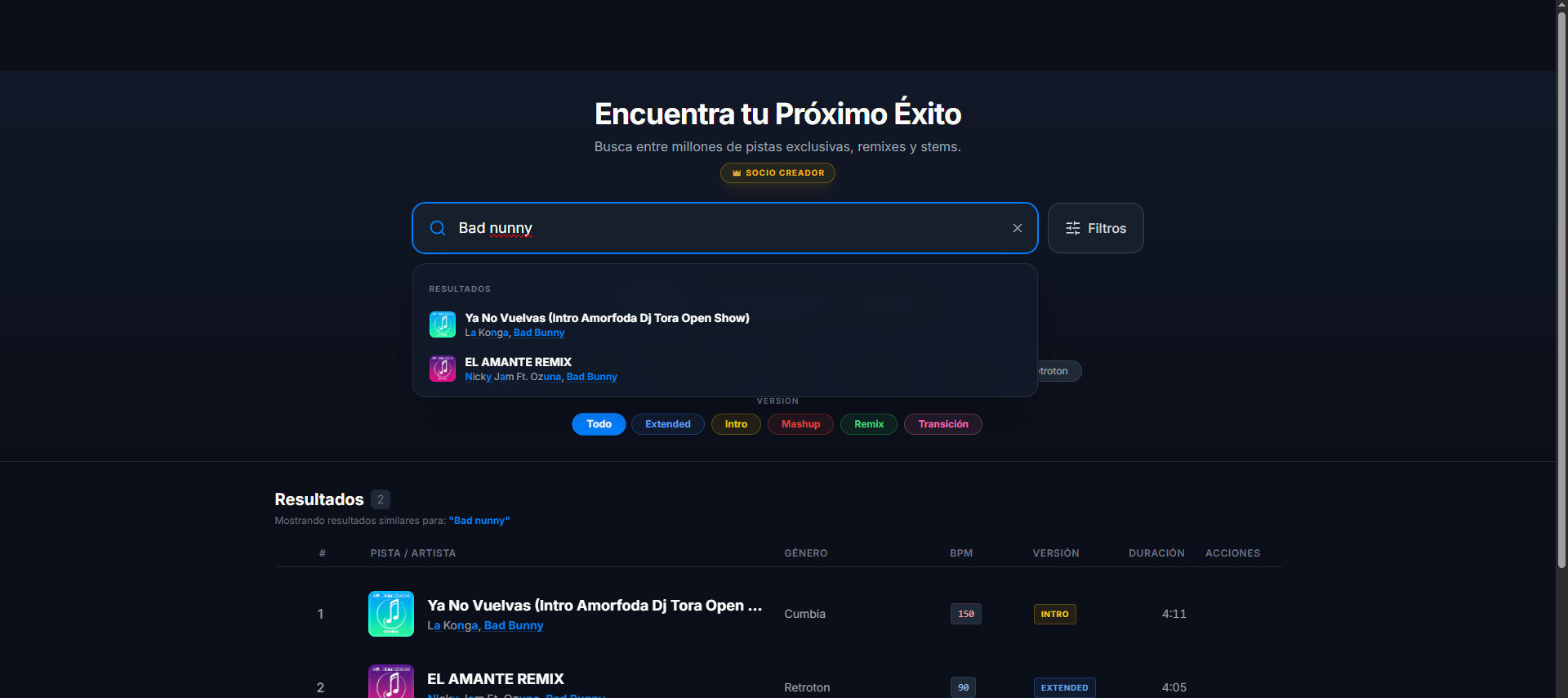 Nueva actualización en DJ Extended APP (Búsquedas) 1 image
